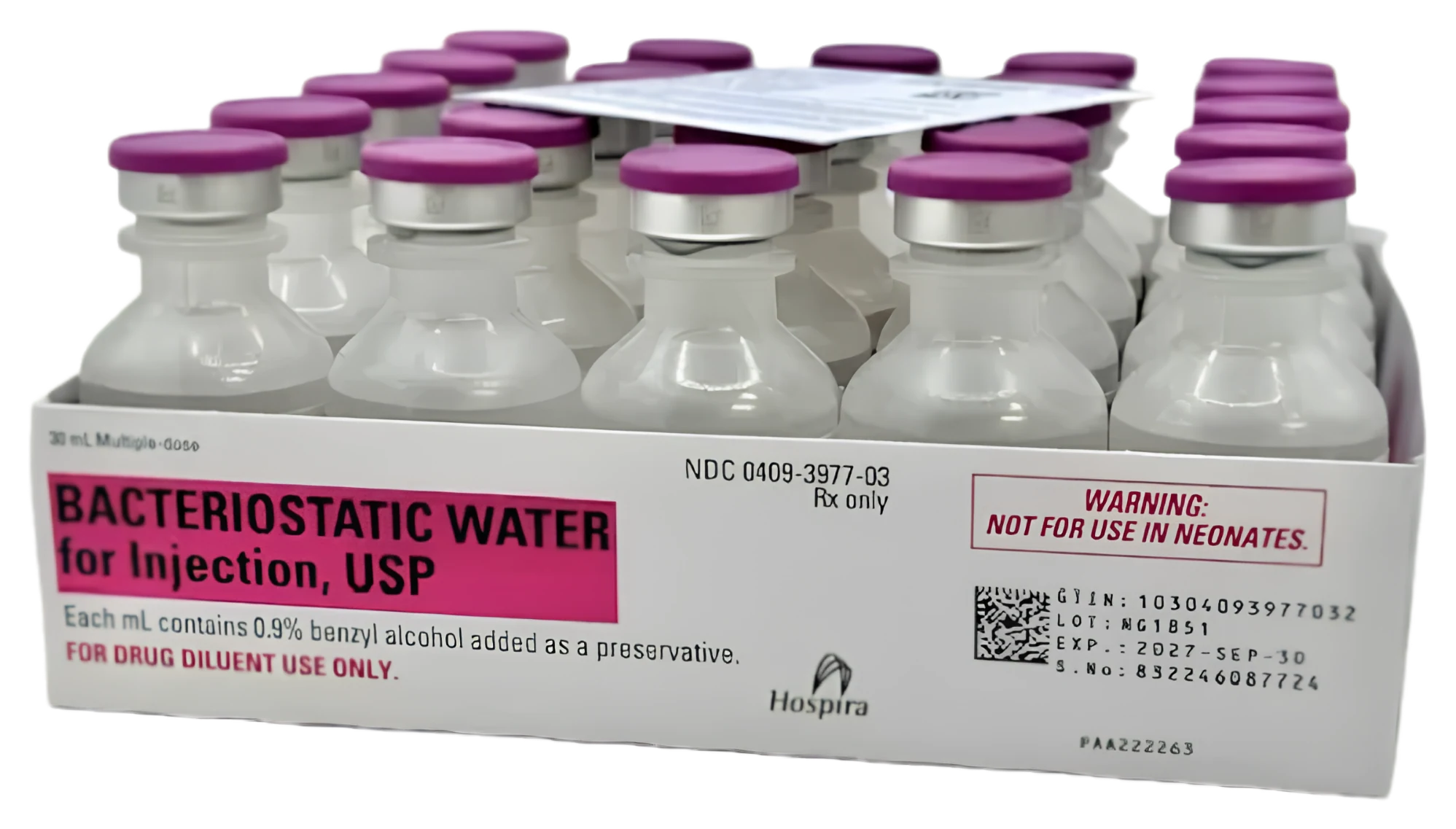 Bacteriostatic Water - 25 Pack photo